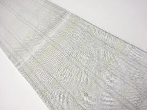 リサイクル　紗　格子に抽象模様織り出し袋帯